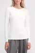 Жіночий лонгслів в рубчик Giulia MOSSLINES 7003/150 S White-dove, трикотажний, з довгими рукавами, базовий - зображення 7