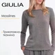 Жіночий лонгслів в рубчик Giulia MOSSLINES 7003/150 S Grey-gunsmoke melange, трикотажний, з довгими рукавами, базовий - зображення 5