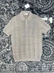 Мужская светло коричневая трикотажная футболка поло Brunello Cucinelli Henley из льна и хлопка размер M - изображение 3
