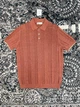 Мужская трикотажная футболка поло кирпичного цвета Brunello Cucinelli Henley из льна и хлопка размер M - изображение 1