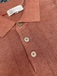 Мужская трикотажная футболка поло кирпичного цвета Brunello Cucinelli Henley из льна и хлопка размер M - изображение 8