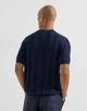 Мужская синяя трикотажная футболка-поло Brunello Cucinelli Henley из льна и хлопка размер M - изображение 4