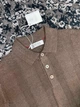 Мужская коричневая трикотажная футболка поло Brunello Cucinelli Henley из льна и хлопка размер M - изображение 4