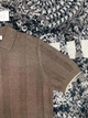 Мужская коричневая трикотажная футболка поло Brunello Cucinelli Henley из льна и хлопка размер M - изображение 5