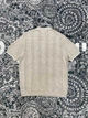 Мужская бежевая трикотажная футболка-поло Brunello Cucinelli Henley из льна и хлопка размер M - изображение 2