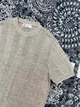 Мужская бежевая трикотажная футболка-поло Brunello Cucinelli Henley из льна и хлопка размер M - изображение 3