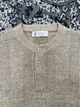 Мужская бежевая трикотажная футболка-поло Brunello Cucinelli Henley из льна и хлопка размер M - изображение 5