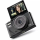 Цифровая камера Onvyx ZR20 4K 64MP с Wi-Fi, автофокусом, поворотным экраном 180°, 18x зумом и стабилизацией, компактная Черная - изображение 1