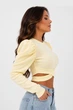 Кофта женская однотонная желтого цвета Fashion размер 46 (217354) - изображение 2