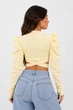 Кофта женская однотонная желтого цвета Fashion размер 46 (217354) - изображение 3