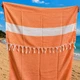 Полотенце пештемаль Turkey Towel 100х180 легкое большое для пляжа бассейна бани сауны подстилка на дачу пикник природу отпуск море ромб оранжевый - изображение 4