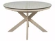 Стол раскладной PORTO CERAMIC 120x120(160)x76 см закаленное стекло + керамика травертин бежевый кашемир - изображение 2