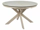 Стол раскладной PORTO CERAMIC 120x120(160)x76 см закаленное стекло + керамика травертин бежевый кашемир - изображение 3