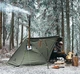 Палатка Naturehike NH21YW157 треугольная 4-сезонная Oxford 210D 3000 мм для печки Dark green - изображение 4