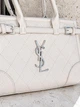 Элегантная женская кожаная сумка Saint Laurent молочная (96734) - изображение 3