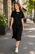 Платье-футболка длинное женское oversize ⬩ лёгкое и практичное ⬩ Apmi YES LOVE чёрное XL - 2XL - изображение 2