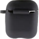 Защитный чехол Silicone Case с карабином и микрофиброй для AirPods 2, Black - изображение 3