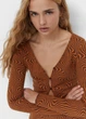 Кофта женская Stradivarius S коричневая - изображение 4
