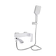 Змішувач для ванни Swan Cascada, Chrome/White (k35) з поворотним виливом та душовим гарнітуром QTSWA260CRW45569 Qtap - изображение 1