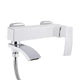 Змішувач для ванни Swan Cascada, Chrome/White (k35) з поворотним виливом та душовим гарнітуром QTSWA260CRW45569 Qtap - изображение 3