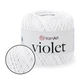 Пряжа YarnArt Violet Супер белоснежный №1000 ЯрнАрт Виолет турецкая нить для вязания 100% хлопок для игрушек, пинеток, пледов и одежды крючком - изображение 1