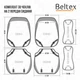 Накидки на сидіння 3D Montana чорні/червоні (передні+задні) Beltex BX87110 - зображення 7