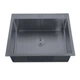 Кухонна мийка Zerix ZH5050-215 Nano-Black 500x500 нержавіюча сталь, урізна, чорний (3,0/0,8) (MX1582) - зображення 1