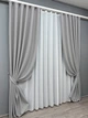 Комплект штор VR-Textil Лен Мешковина 100х270 2шт и Тюль 300х270 867ш-115т светло-серый с белым 71-060/1 - изображение 2