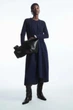 Сукня жіноча COS asymmetric gathered-waist midi dress 1194527002 S Темний синій - изображение 1