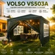 Садовая палатка VOLSO VS503A. Павильон для дачи 3х3 м, водонепроницаемая палатка со стенками и прозрачными окнами, зелёная - изображение 1