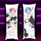 Дакимакура 150х50 см Рем и Рам Жизнь в другом мире Rem and Ram ReZero Подушка с наволочкой двухсторонняя - изображение 3