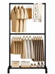 Напольная вешалка для одежды и обуви Clothes Rack 6009-B с двумя перекладинами 160x75x44 см Black (3_08464) - изображение 5
