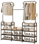 Напольная стойка-вешалка для одежды и обуви RIAS Multi Functional Coat Rak 6048 с полками 164x137x26 см Black (3_08460) - изображение 2