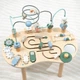 Деревянный развивающий столик Montessori Монтессори для детей 1+ с лабиринтом, бизибордом, сортером, кубиками, шестеренками и развивающими играми из натурального дерева - изображение 2