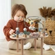 Деревянный развивающий столик Montessori Монтессори для детей 1+ с лабиринтом, бизибордом, сортером, кубиками, шестеренками и развивающими играми из натурального дерева - изображение 3