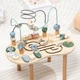 Деревянный развивающий столик Montessori Монтессори для детей 1+ с лабиринтом, бизибордом, сортером, кубиками, шестеренками и развивающими играми из натурального дерева - изображение 9