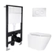 Подвесной унитаз Qtap Swan Ultra Quiet 485x360x320 см керамика белый комплект инсталляции - изображение 1