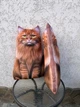 М'яка іграшка-подушка Кіт Мейн кун рудий антистрес 3D 75см - зображення 3