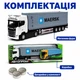 Игрушечная металлическая белая фура с контейнером, 32 см, свет и звук, инерционная, «Автопром» AP7540F - изображение 6