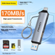 Картридер Pisen USB 3.2 для карт SD/TF и USB-накопителей, для ПК, iPhone и камер - изображение 5