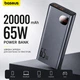 Повербанк для ноутбука Baseus 20000 мАг 65 Вт PD Power Bank Adaman Metal швидка зарядка макбука планшета телефону смартфона УМБ Базеус зовнішній акумулятор металевий корпус з кабелем USB to Type-C - зображення 2