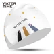 Шапочка для плавания WATERTIME Shuichuan детская силиконовая с рисунком котенка - изображение 4