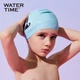 Шапочка WATERTIME для плавания детская силиконовая с защитой ушей, желтая с лягушонком - изображение 12