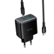 Мережевий зарядний пристрій HOCO C158A Upgrade charger Type-C cable 45W Black - изображение 4