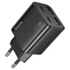 Мережевий зарядний пристрій HOCO N55 Fundador four-port charger Type-C cable 20W Black - изображение 4