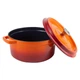 Ретро каструля Vintage Cuisine чавунна з кришкою 2.2 л Помаранчевий градієнт (VC-POT22CI-ORN) - изображение 1