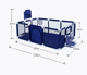 Дитячий ігровий манеж LEOBRO Multisport 120 x 180 см Синій (LB-1138) - зображення 2