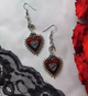 Сережки Fashion Jewerly винтажные красное сердце летучая мишь серебристые (SVS) - изображение 3