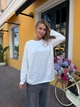 Жіночий бавовняний лонгслів оверсайз із необробленим краєм Flawless Femme, Молочний One Size Oversize - изображение 3