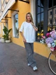 Жіноча бавовняна футболка оверсайз Flawless Femme, Молочний One Size (42-48) Oversize - зображення 5